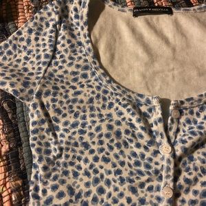 Brandy Melville blue cheetah print zelly top
